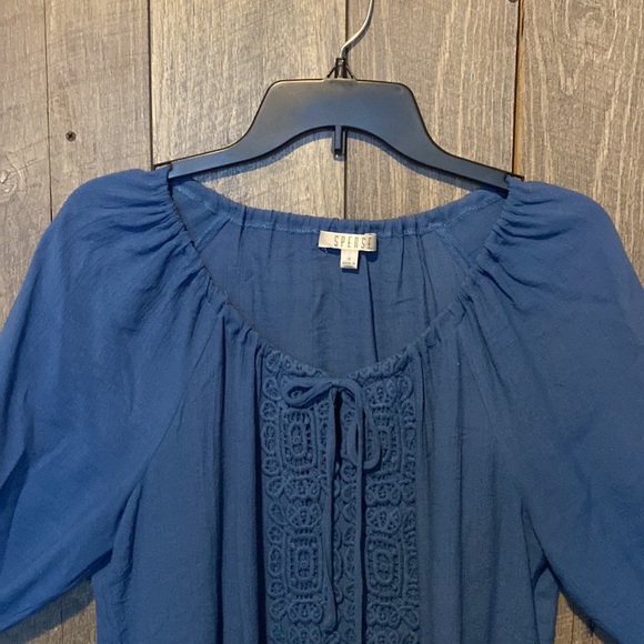 Spense Peasant Embroidered Blue Women’s Top. - Picture 3 of 4